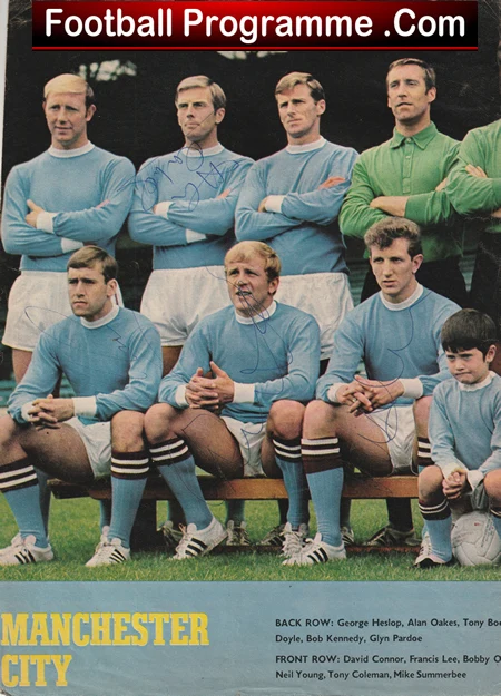 Manchester City Football Club Multi Autographed Signed Team Picture 1970s - Image 3
