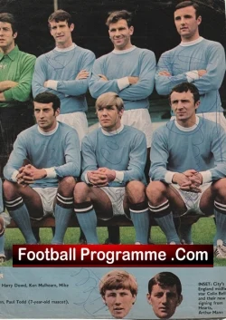 Manchester City Football Club Multi Autographed Signed Team Picture 1970s - football memorabilia