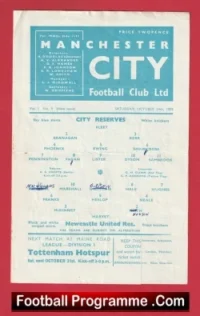 Manchester City v Newcastle United 1959 – Reserves Match