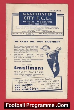 Manchester City v Sunderland 1949 - 1940s - football programme