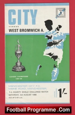 Manchester City v WBA 1968 - Charity Shield Man City WBA 68 - football programme