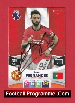 Manchester United Bruno Fernandes Autographed Signed Football Card Man Utd - football programme