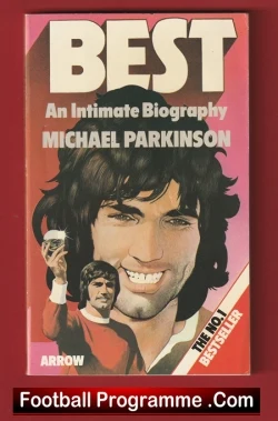 Manchester United George Best Book Michael Parkinson Signed Autographed - football memorabilia