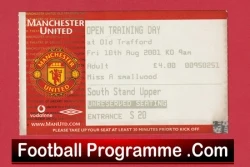 Manchester United Training Open Day 2001 - Match Ticket - football memorabilia