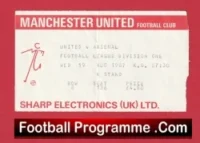 Manchester United v Arsenal 1987 – Match Ticket