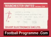 Manchester United v Arsenal 1987 – Match Ticket