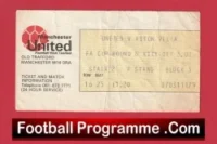 Manchester United v Aston Villa 1977 – Man Utd FA Cup Match Ticket