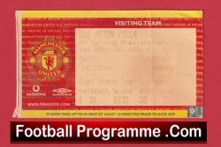 Manchester United v Aston Villa 2001 - Match Ticket Visiting Team - football memorabilia