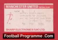 Manchester United v Crystal Palace 1987 – Football Match Ticket
