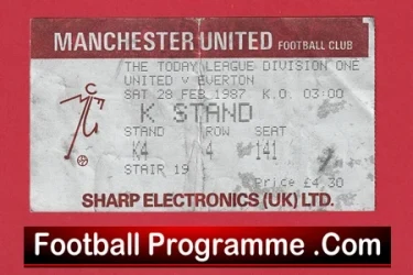 Manchester United v Everton 1987 - Match Ticket - football memorabilia