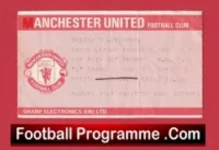Manchester United v Liverpool 1985 – Match Ticket