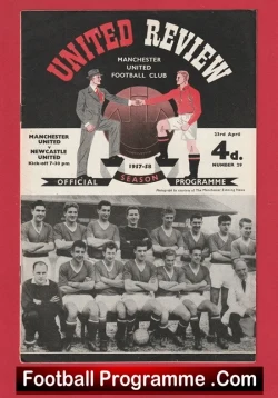 Manchester United v Newcastle United 1958 - Munich Season - football programme