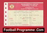 Manchester United v Portsmouth 1989 – League Cup Match Ticket