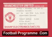 Manchester United v Rochdale 1986 – Football Match Ticket