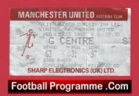 Manchester United v Rotherham United 1988 – Football Ticket