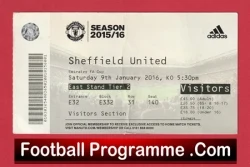 Manchester United v Sheffield United 2016 - Match Ticket - football memorabilia