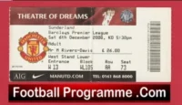 Manchester United v Sunderland 2008 – Football Ticket