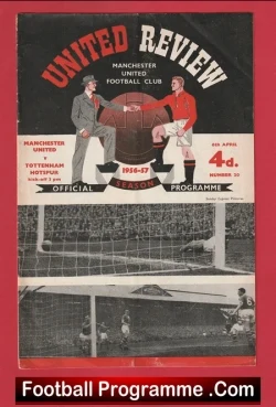 Manchester United v Tottenham 1957 - Man Utd Busby Babes + Token - football programme