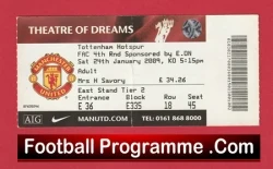 Manchester United v Tottenham 2009 - Football Ticket - football memorabilia