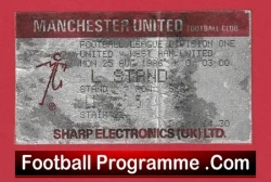 Manchester United v West Ham United 1986 - Football Ticket - football memorabilia