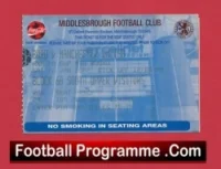 Middlesbrough v Manchester United 2002 – Football Match Ticket