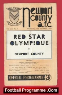 Newport County v Red Star Olympique 1957 – 1950s