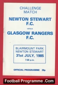 Newton Stewartv Glasgow Rangers 1985 – Blairmount Park Scotland
