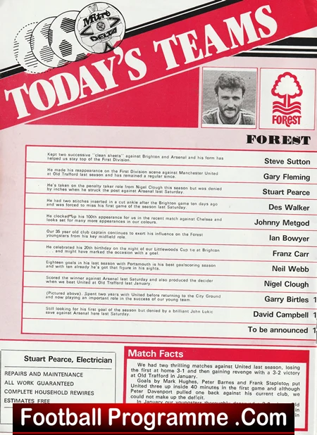 Nottingham Forest v Manchester United 1986 - Man Utd - Image 3