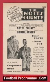 Notts County v Bristol Rovers 1956 – Multi Signed Autographed