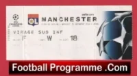Olympique Lyonnais v Manchester United 2004 Match Ticket France