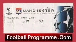 Olympique Lyonnais v Manchester United 2004 Match Ticket France - football memorabilia