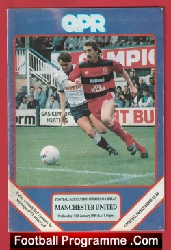 Queens Park Rangers v Manchester United 1989 - QPR Man Utd - football programme