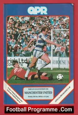 Queens Park Rangers v Manchester United 1989 - QPR Man Utd - football programme