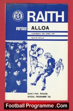 Raith Rovers v Alloa 1975 - Scotland - football programme
