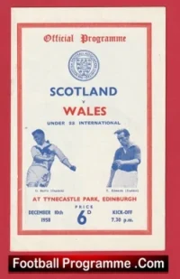 Scotland v Wales 1958 – Under 23 International Edinburgh U23