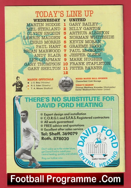 Sheffield Wednesday v Manchester United 1985 - Man Utd - Image 3