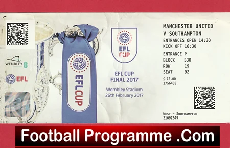 Southampton v Manchester United 2017 - Match Ticket Cup Final - Image 2