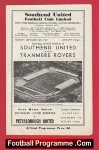 Southend United v Tranmere Rovers 1960