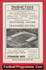 Southend United v Tranmere Rovers 1960