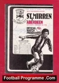 St Mirren v Aberdeen 1979 – Multi Autographed SIGNED