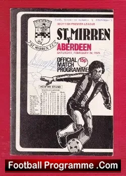 St Mirren v Aberdeen 1979 - Multi Autographed SIGNED - football programme