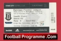 Stoke City v Manchester United 2014 – Football Ticket