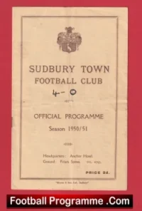 Sudbury Town v Churchmans 1950 – FA Cup Prelims 1950s