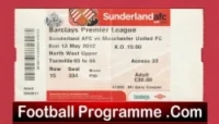 Sunderland v Manchester United 2012 – Match Ticket