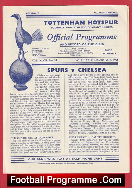 Tottenham Hotspur v Chelsea 1956 - 1950s - Image 2