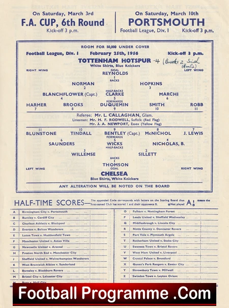 Tottenham Hotspur v Chelsea 1956 - 1950s - Image 3