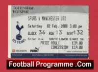 Tottenham Hotspur v Manchester United 2008 – Football Ticket