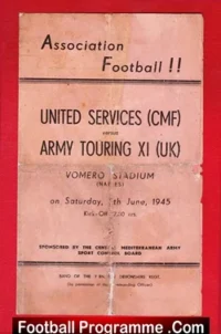 United Services v Army Touring 1945 – Matt Busby Vomero Naples