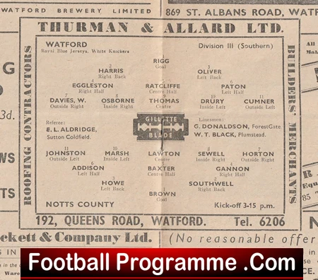 Watford v Notts County 1948 - 1940s - Image 3
