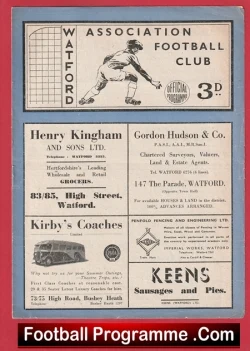 Watford v Notts County 1948 - 1940s - football programme